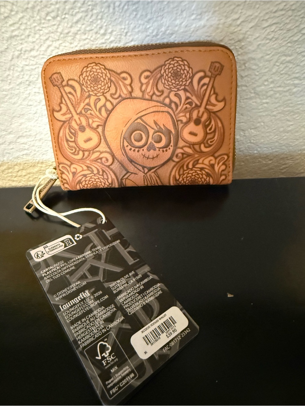 this Loungefly Disney BoxLunch exclusive Pixar Coco Floral Miguel Tonal Wallet